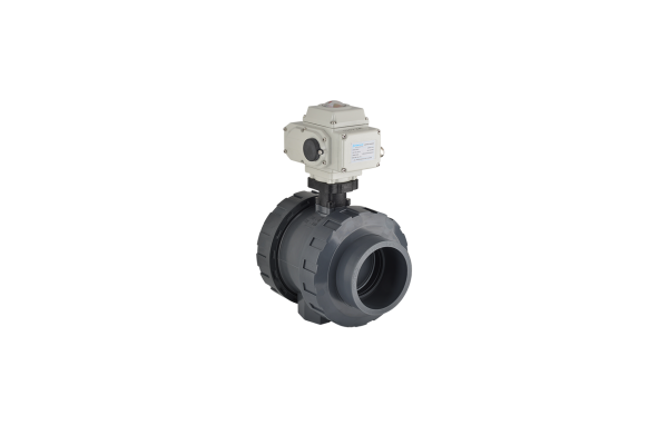 U-PVC Electric Actuated Ball Valve Single Union İç Dişli 24 V DC Düşük Dayanımlı