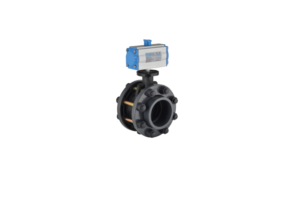 U-PVC Pneumatic Actuated Butterfly Valve Çift Etkili (Set)