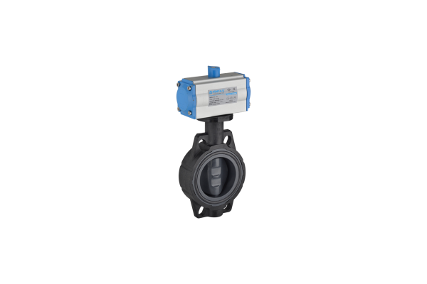 U-PVC Pneumatic Actuated Butterfly Valve Tek Etkili Çıplak