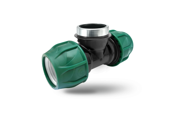 Green Series Coupling Female Tee Galvanized with Metal Ring